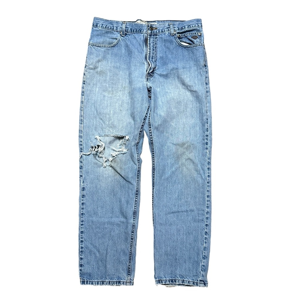 Vintage 90s Harley Davidson Motorcycles Blue Denim Jeans Size 36x30